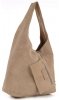 Bőr táska shopper bag Vittoria Gotti bézs V8802